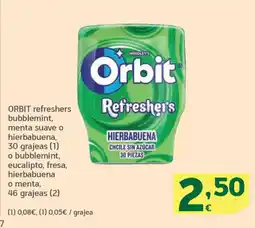 HiperDino ORBIT refreshers bubblemint, menta suave o hierbabuena, 30 grajeas o bubblemint eucalipto fresahierbabuena o menta 46 grajeas oferta