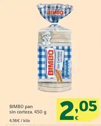 HiperDino BIMBO pan sin corteza oferta