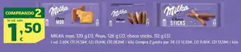 HiperDino MILKA moo finas choco sticks oferta