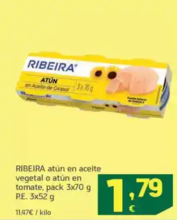 HiperDino RIBEIRA atún en aceite vegetal o atún en tomate oferta