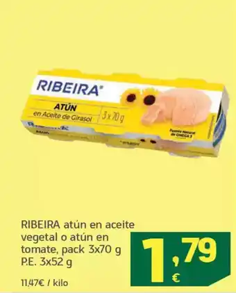 HiperDino RIBEIRA atún en aceite vegetal o atún en tomate oferta