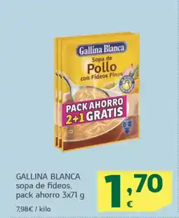 HiperDino GALLINA BLANCA sopa de fideos, pack ahorro oferta