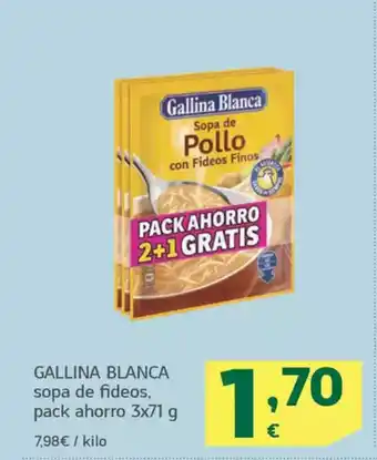 HiperDino GALLINA BLANCA sopa de fideos, pack ahorro oferta