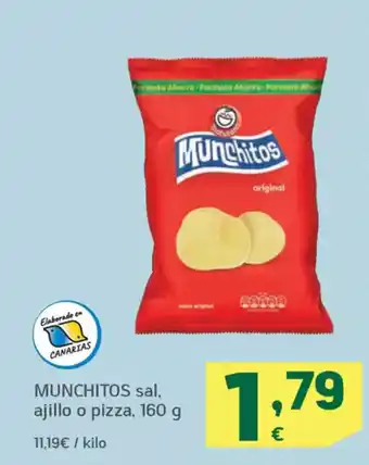 HiperDino MUNCHITOS sal, ajillo o pizza oferta