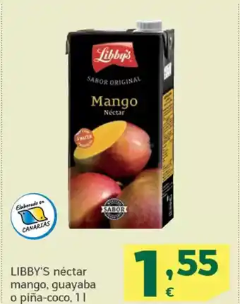 HiperDino LIBBY'S néctar mango, guayaba o piña-coco oferta