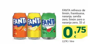 HiperDino FANTA refresco de limón, frambuesa, naranja, sandía zero, limón zero o naranja zero oferta