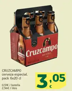 HiperDino CRUZCAMPO cerveza especial, oferta