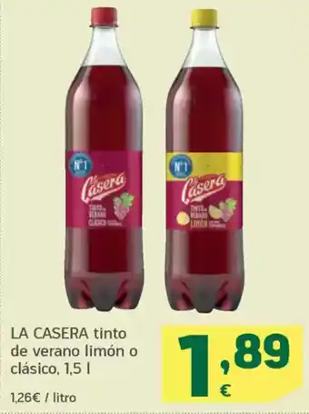 HiperDino LA CASERA tinto de verano limón o clásico oferta