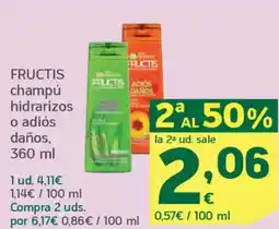 HiperDino FRUCTIS champú hidrarizos o adiós daños oferta