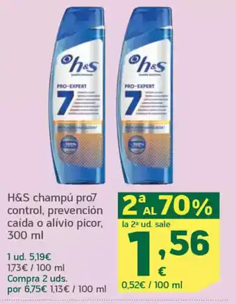 HiperDino H&S champú pro7 control, prevención caída o alívio picor oferta