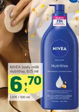 HiperDino NIVEA body milk nutritivo oferta