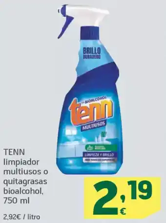 HiperDino TENN limpiador multiusos o quitagrasas bioalcohol oferta