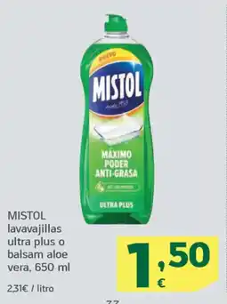 HiperDino MISTOL lavavajillas ultra plus o balsam aloe vera oferta