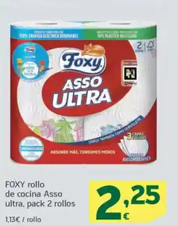 HiperDino FOXY rollo de cocina Asso ultra, pack 2 rollos oferta