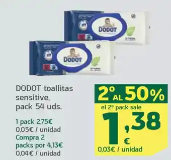 HiperDino DODOT toallitas sensitive, oferta