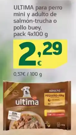 HiperDino ULTIMA para perro mini y adulto de salmón-trucha o pollo buey oferta