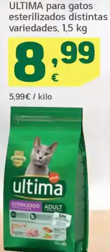 HiperDino ULTIMA para gatos esterilizados distintas variedades oferta