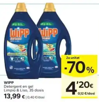 Caprabo WIPP Detergent en gel Limpio & Liso, 35 dosis oferta