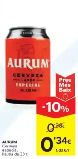 Caprabo AURUM Cervesa especial, llauna oferta