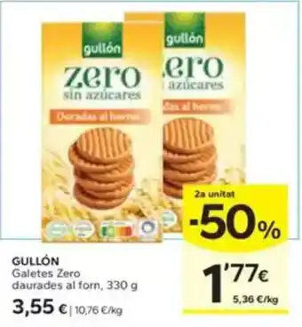 Caprabo GULLON Galetes Zero daurades al forn oferta