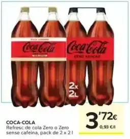 Caprabo COCA-COLA Refresc de cola Zero o Zero sense cafeina oferta