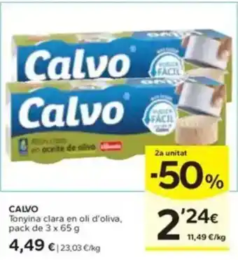 Caprabo CALVO Tonyina clara en oli d'oliva oferta