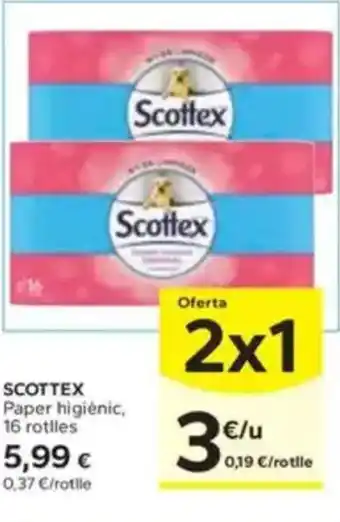 Caprabo SCOTTEX Paper higiènic, 16 rotlles oferta