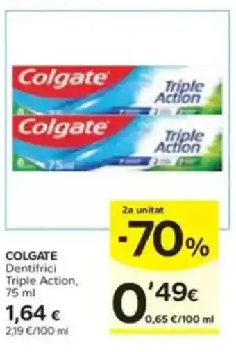 Caprabo COLGATE Dentifrici Triple Action oferta