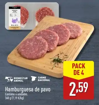 ALDI Hamburguesa de pavo oferta