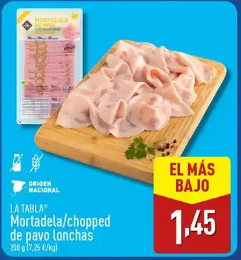 ALDI LA TABLAⓇ Mortadela/chopped de pavo lonchas oferta