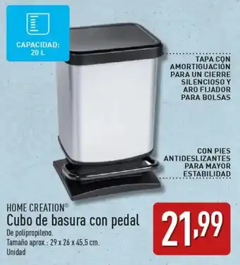 ALDI HOME CREATION® Cubo de basura con pedal oferta