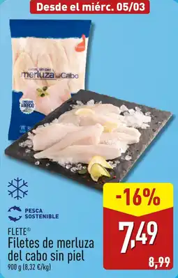 ALDI FLETE® Filetes de merluza del cabo sin piel oferta