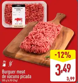 ALDI Burguer meat de vacuno picada oferta