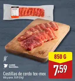 ALDI Costillas de cerdo tex-mex oferta