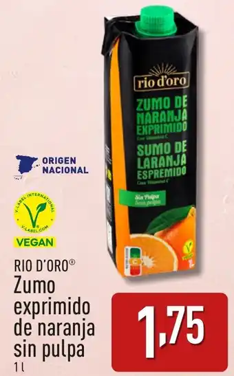 ALDI RIO D'ORO® Zumo exprimido de naranja sin pulpa oferta