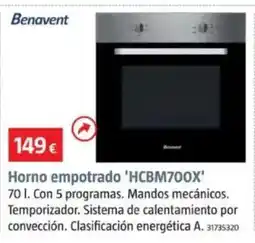 Bauhaus BENAVENT Horno empotrado 'HCBM700X' oferta