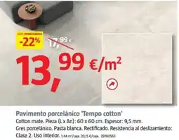 Bauhaus Pavimento porcelánico 'Tempo cotton' oferta