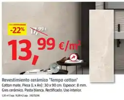 Bauhaus Revestimiento cerámico 'Tempo cotton' oferta