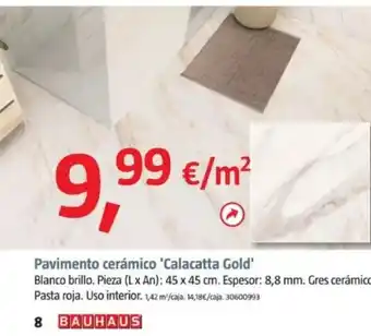 Bauhaus Pavimento cerámico 'Calacatta Gold' oferta