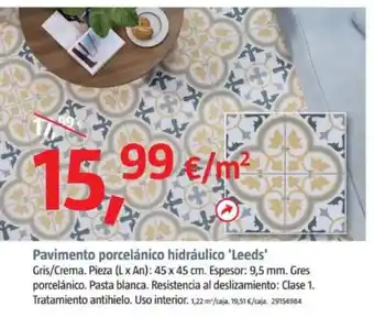 Bauhaus Pavimento porcelánico hidráulico 'Leeds' oferta