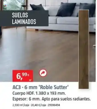 Bauhaus AC3-6 mm 'Roble Sutter' oferta