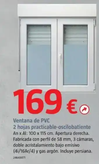 Bauhaus Ventana de PVC 2 hojas practicable-oscilobatiente oferta