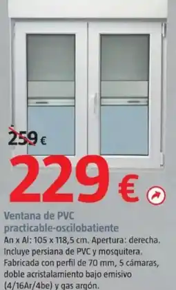 Bauhaus Ventana de PVC practicable-oscilobatiente oferta