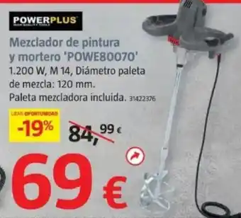 Bauhaus POWERPLUS Mezclador de pintura y mortero 'POWE80070' oferta