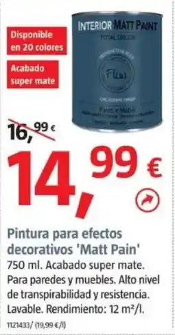 Bauhaus Pintura para efectos decorativos 'Matt Pain' oferta