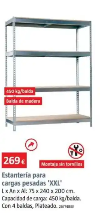 Bauhaus Estantería para cargas pesadas 'XXL' oferta