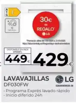 Tien 21 LG Lavavajillas df030fw oferta