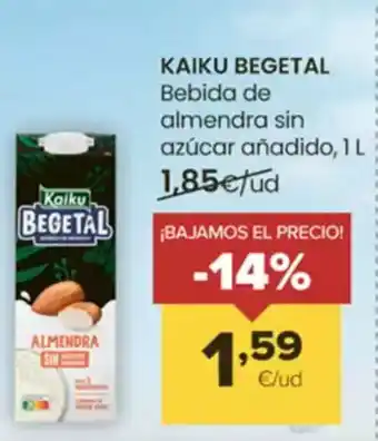 Autoservicios Familia KAIKU BEGETAL Bebida de almendra sin azúcar añadido oferta