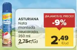 Autoservicios Familia ASTURIANA Nata montada azucarada, oferta