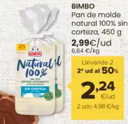 Autoservicios Familia BIMBO Pan de molde natural 100% sin corteza oferta